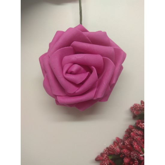 Цветы из фоамирана на проволоке 7 см цв. малиновый, цена за 1 шт